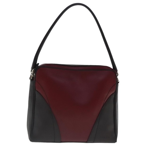 PRADA Shoulder Bag Leather Red Silver Auth bs19227 - Picture 13 of 16